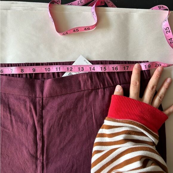 J. Jill Burgundy Linen Blend Relaxed Fit Trousers size XLT - Picture 10 of 11